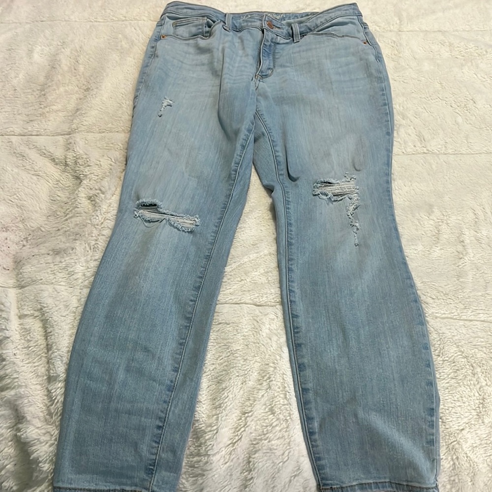Blue ripped jeans